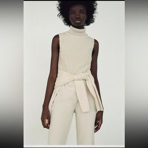 ZARA Sleeveless turtleneck sweater top and pants SET